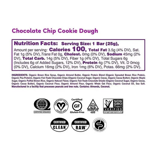 Chocolate Chip Cookie Dough Kids MacroBar 7 (0.9 oz.) pack